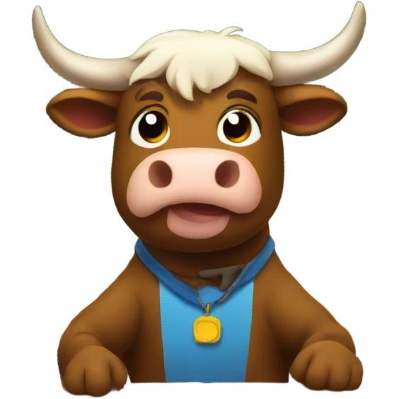 bull sitting in a classroom emoji