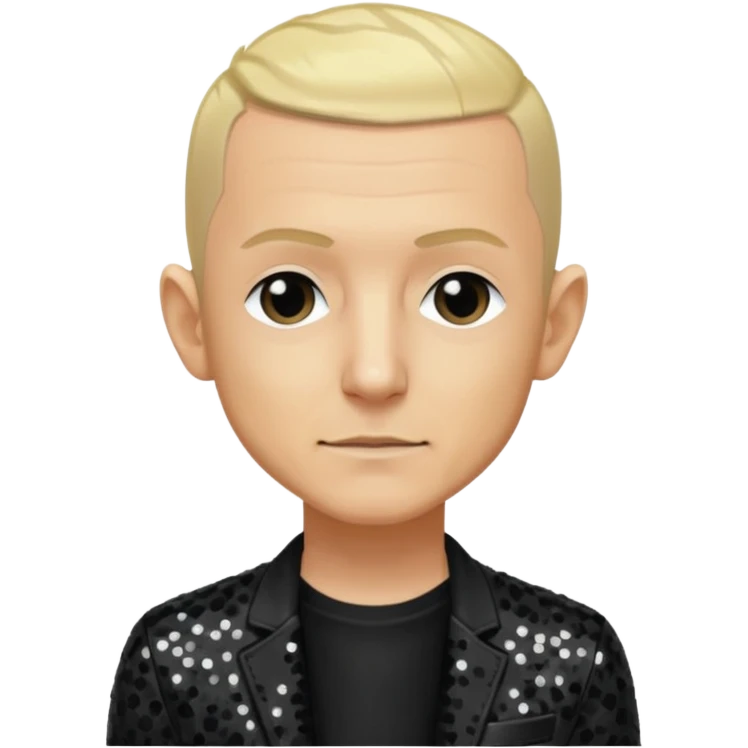Chester Bennington from Linkin Park with blonde hair, black sequin outfit emoji