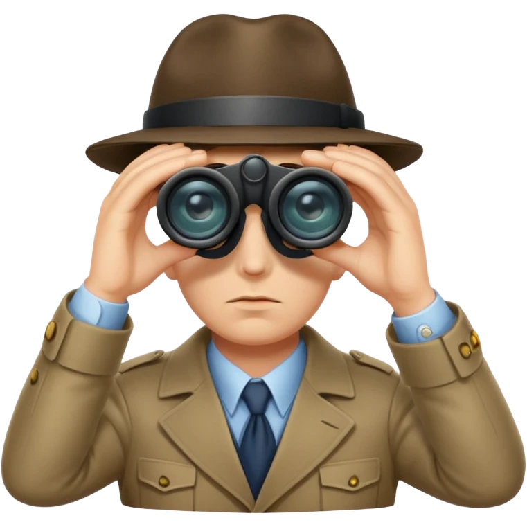 Detective peeking through binoculars emoji