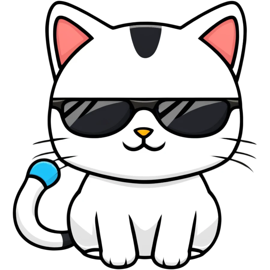 ridiculous cat with sunglasses emoji