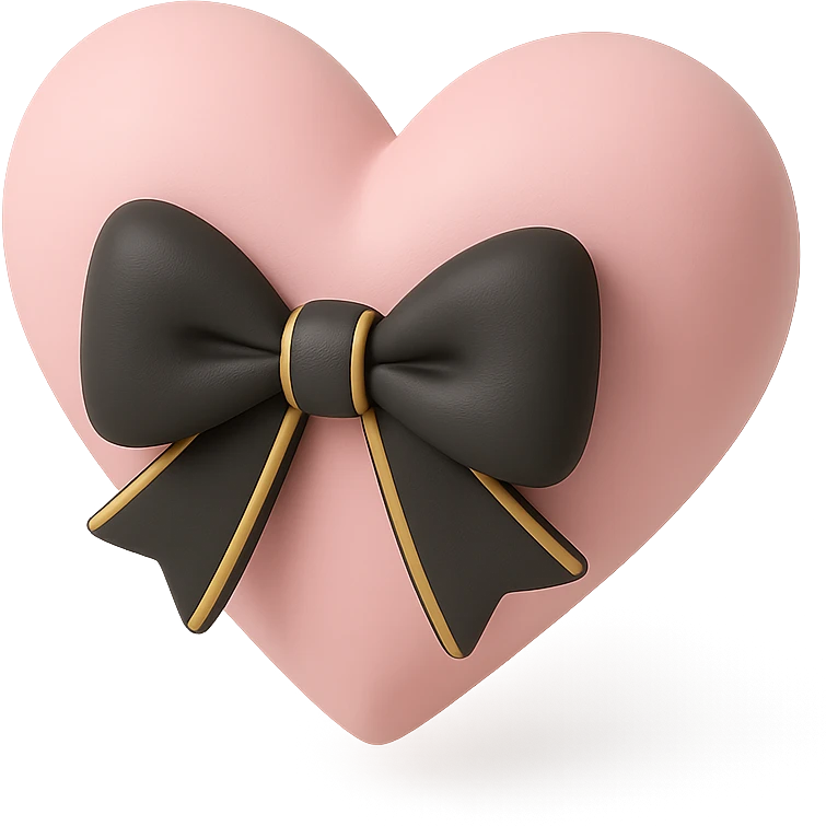 Pink heart with bow emoji
