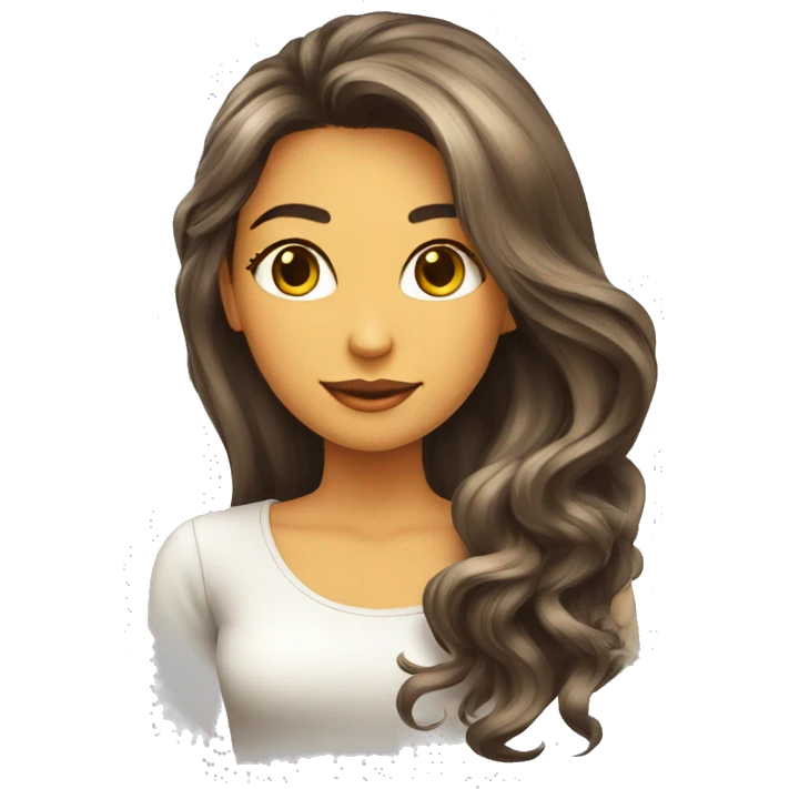 mujer pelo largo color miel y mechas rubias emoji