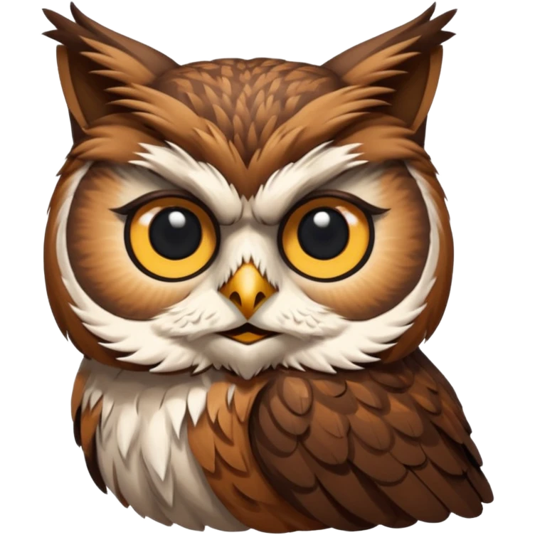 A owl with a cat head emoji