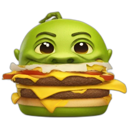 shrek eating burger emoji