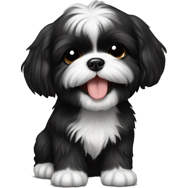 happy black shih tzu puppy emoji