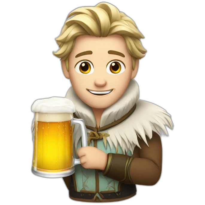 Frozen with a beer  emoji