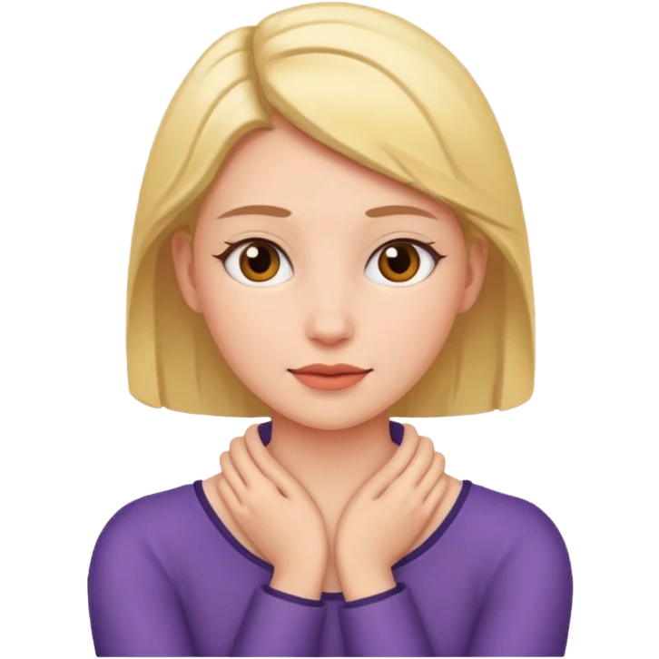 woman holding arms around her neck emoji
