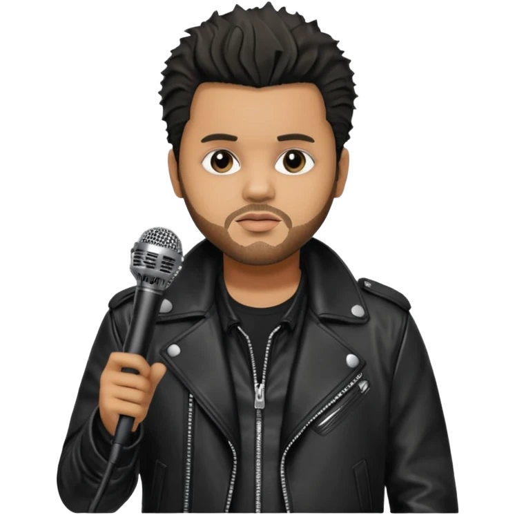 The weeknd holding microphone emoji