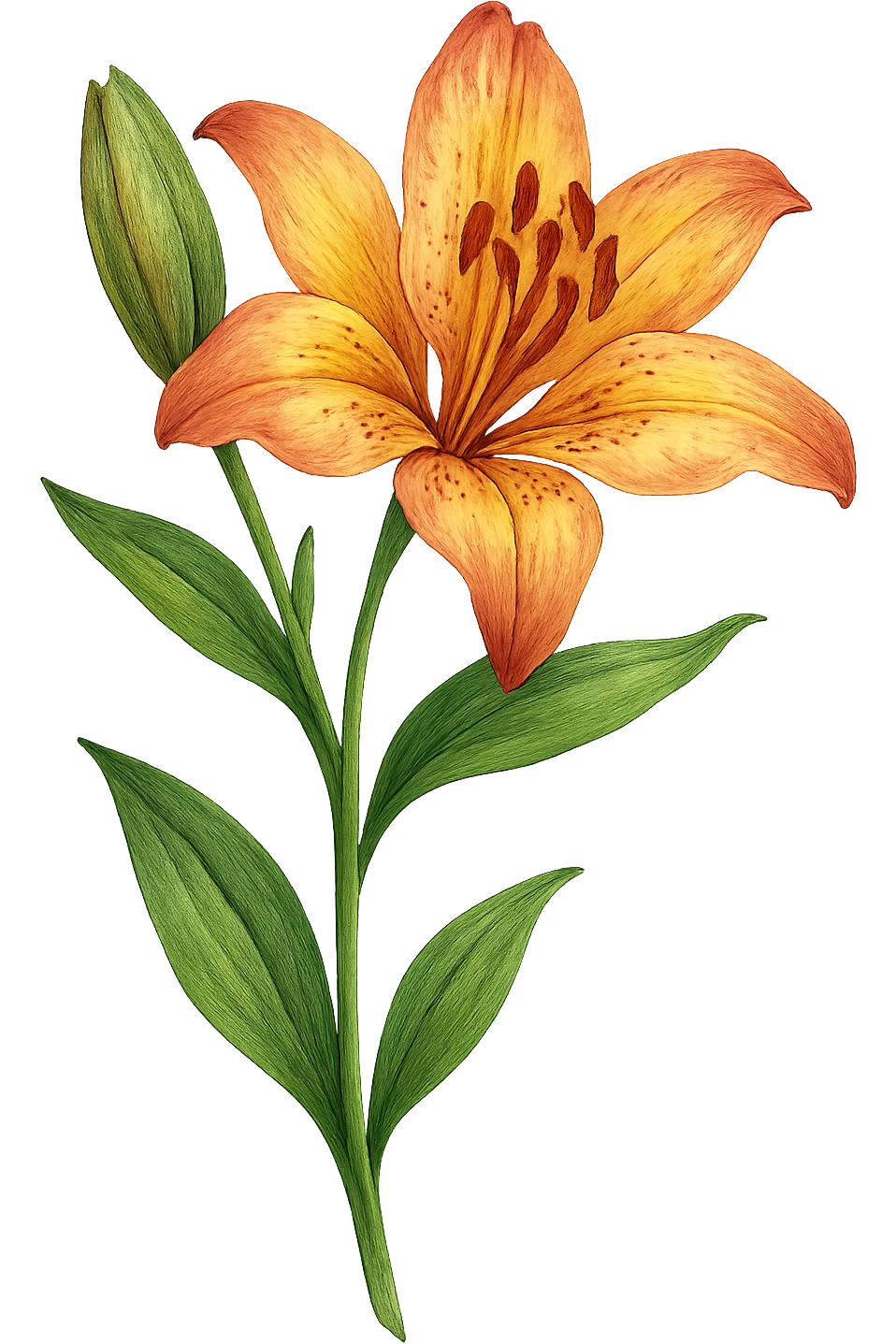 lily flower, detailed, vibrant, botanical illustration emoji