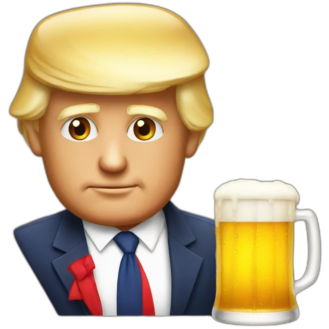 Trump drink à beer emoji