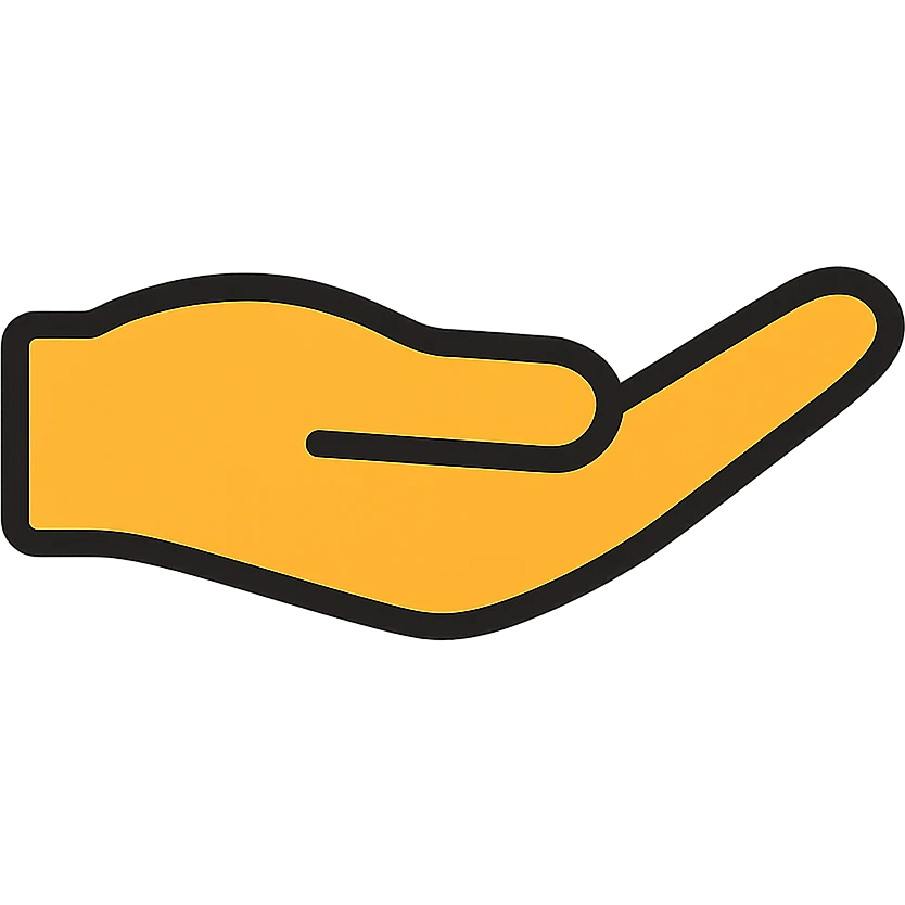 palm up hand emoji