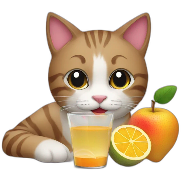 cat drinking fruit juice emoji