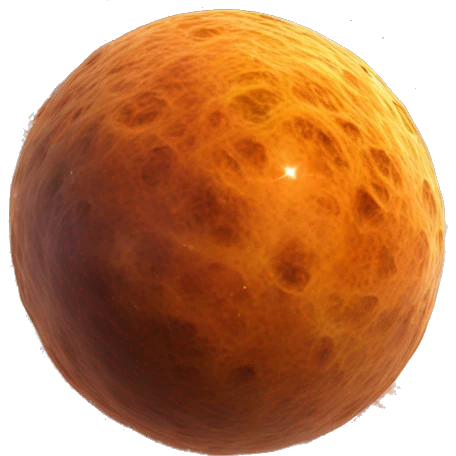 orange 3D highly detailed realistic nebula in cosmic outer space, depth of field, png cutout emoji