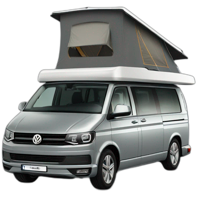 VW T5 Aufstelldach camping bus VW grey from left site emoji