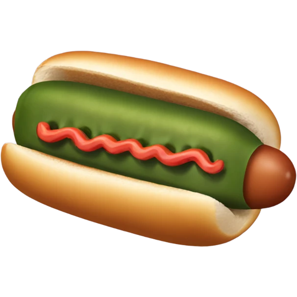 A pickle hot dog  emoji