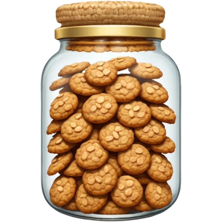glass jar with oatmeal cookies emoji