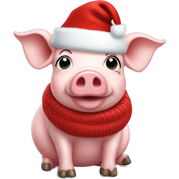 Cute christmas pig with Winter Accessoires  emoji