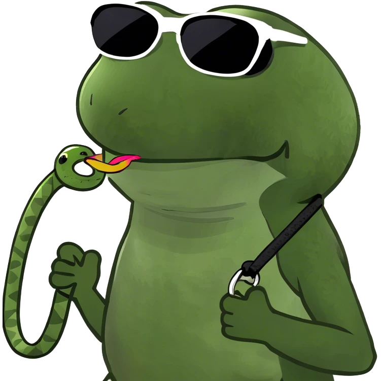 Pug walking a snake emoji