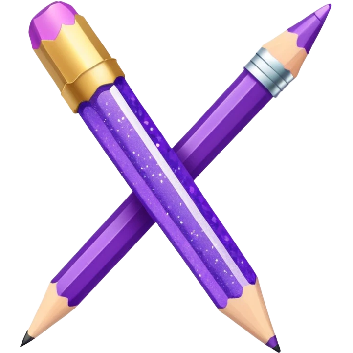 Glitter Purple and Cian pencil hand write  emoji