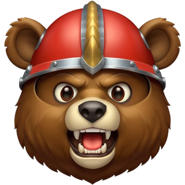 Bear wearing horned helmet growling emoji