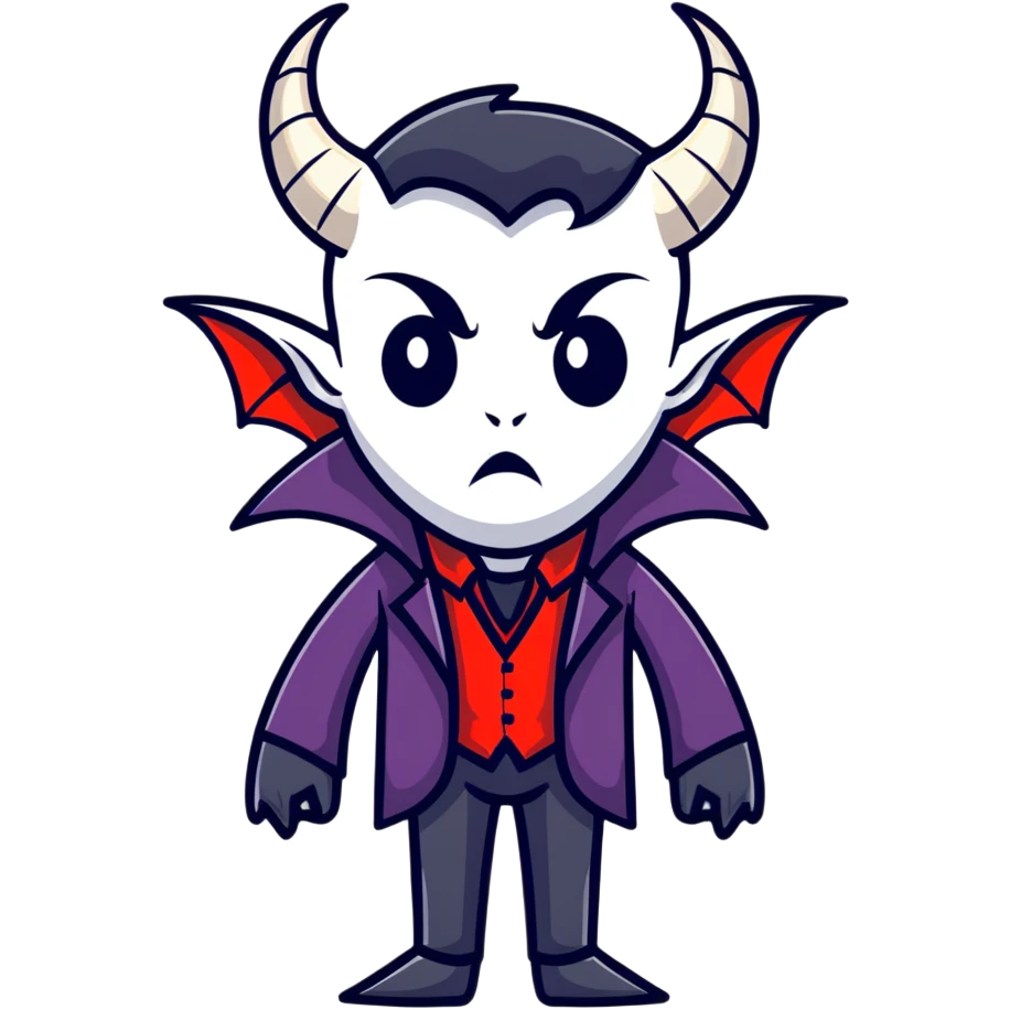 Elegant vampire with small horns emoji