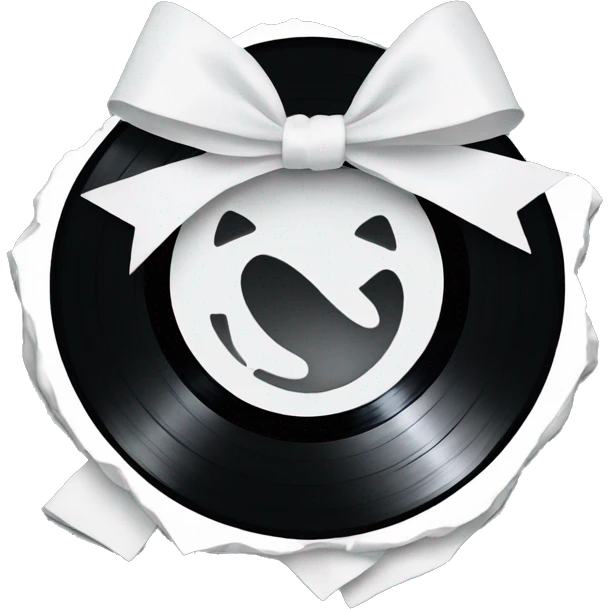  vinyl record with white bow emoji