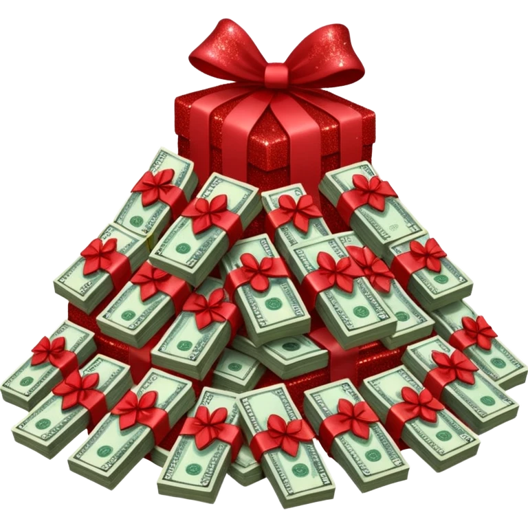 red glitter money emoji