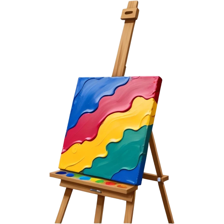 canvas on an easel with paint strokes emoji