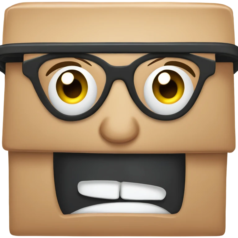 caja inteligente con lentes arriba de un corazon gigante emoji