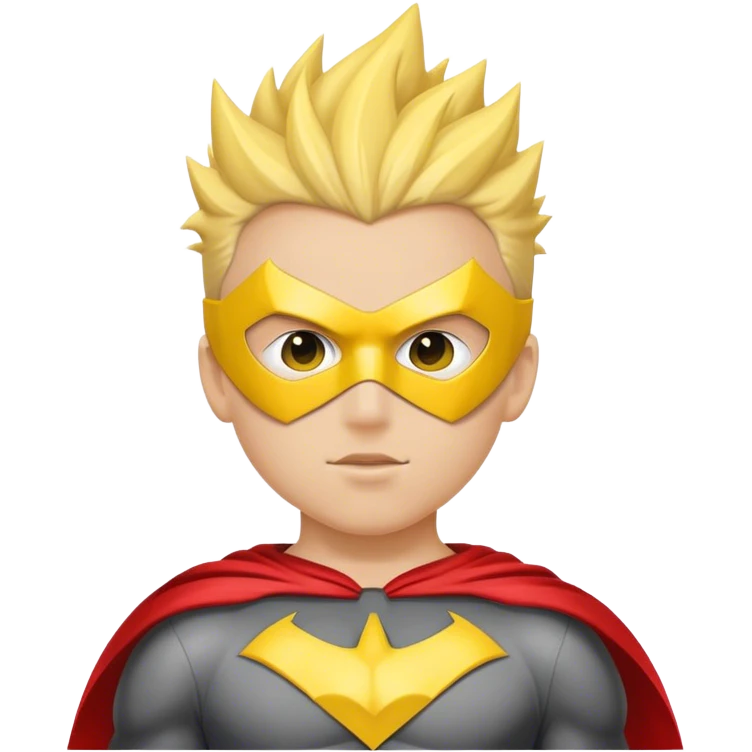 Boy superhero with a mask and yellow spikes on his back emoji