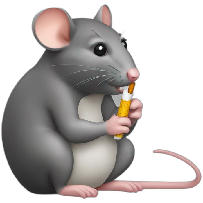 a rat smoking a cigarette emoji