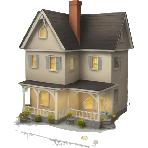 House with a party emoji
