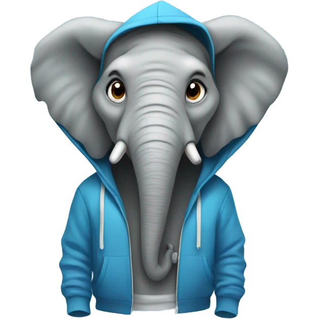Elephant wearing a hoodie  emoji