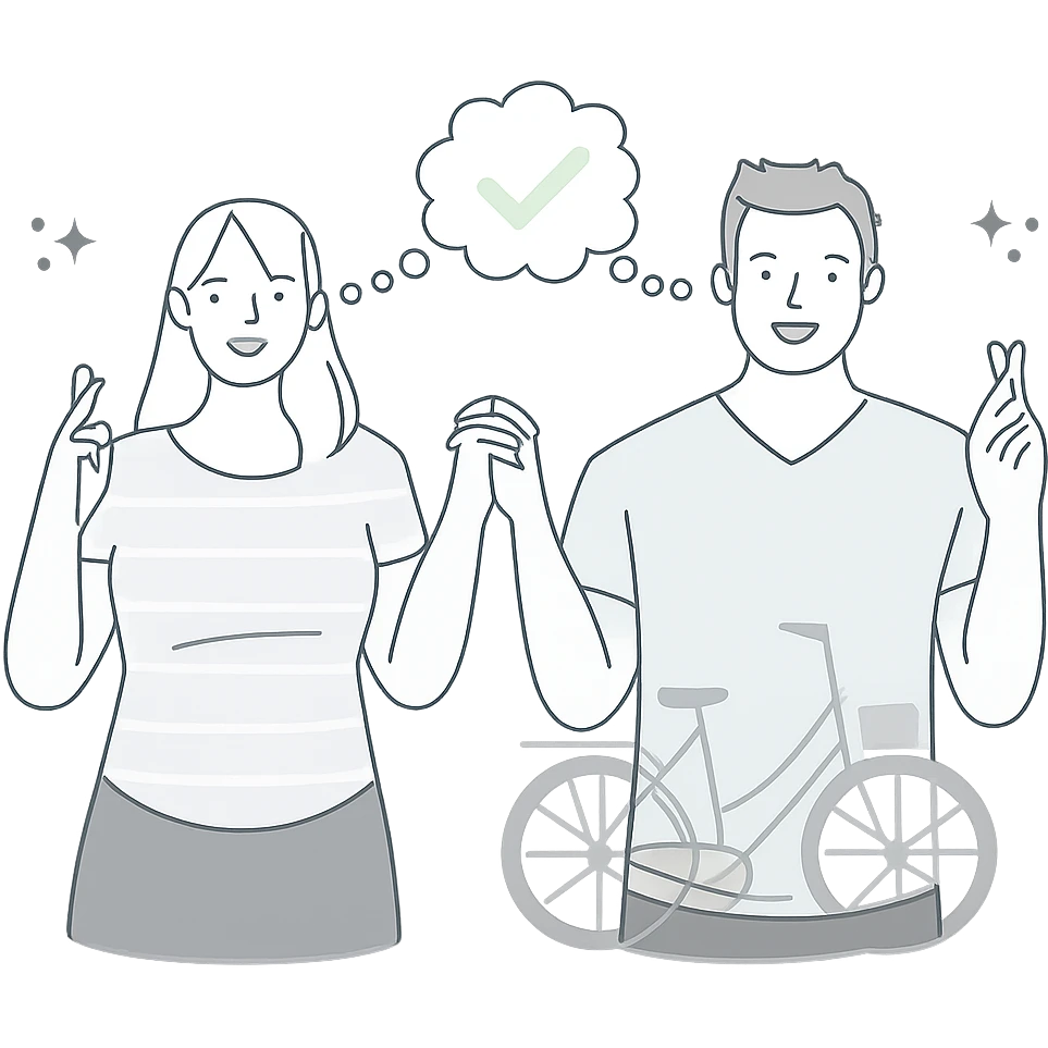 bicycle with a basket, minimalistic pastel illustration with clean lines, avoiding warm colors emoji