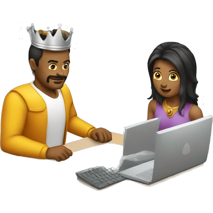 5 king people vs 1 customer with computer emoji