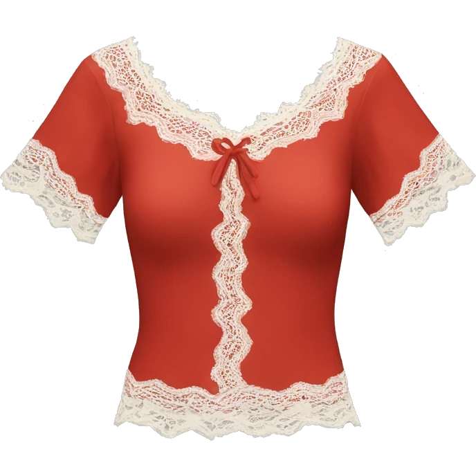 Red top with lace emoji