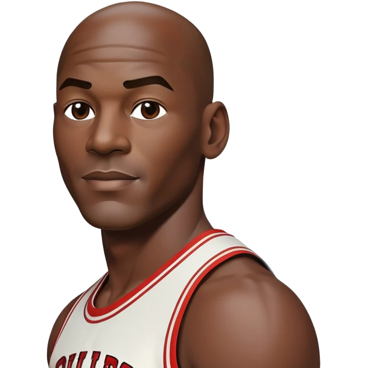 Michael Jordan with detailed facial features, upper body from waist up emoji