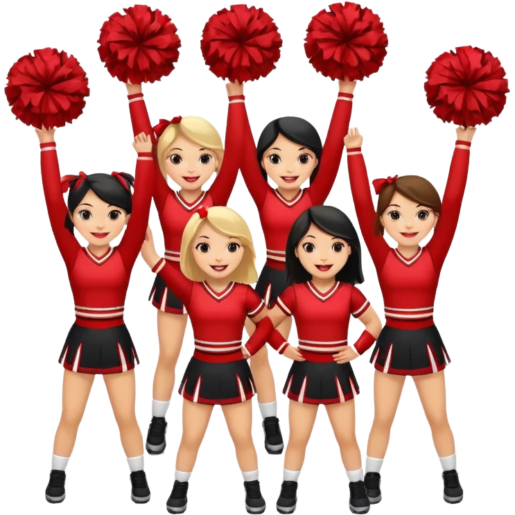Black and red cheer emoji