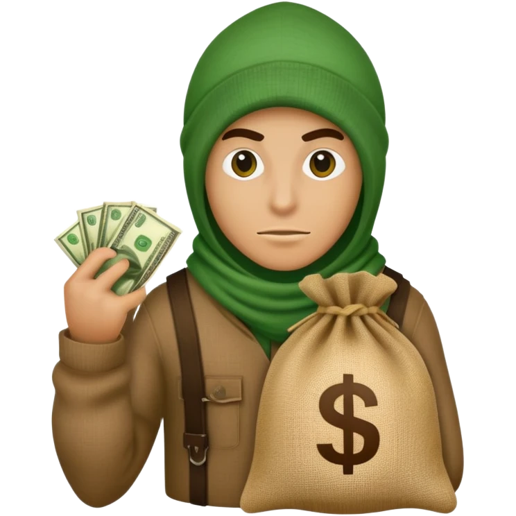 A Robber with a Money Bag at there back emoji