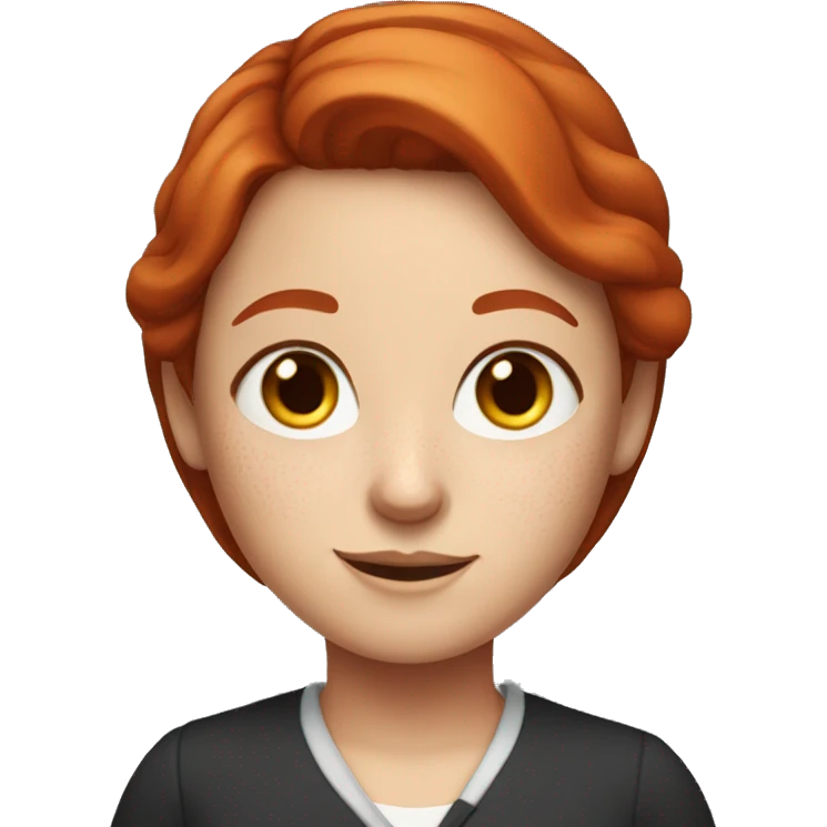 Girl with red hair and freckles that is a teacher emoji