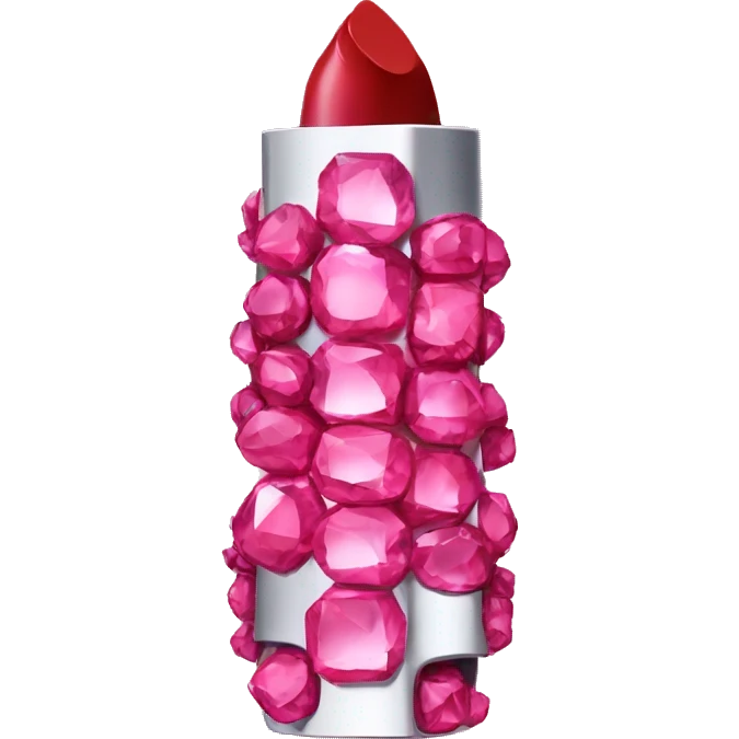 Pink rhinestone lipstick  emoji