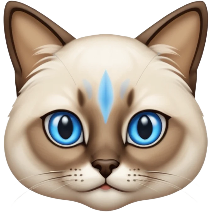 
Siamese cat face long hair fur emoji