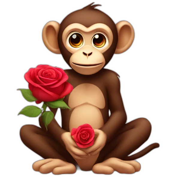 Monkey with rose emoji