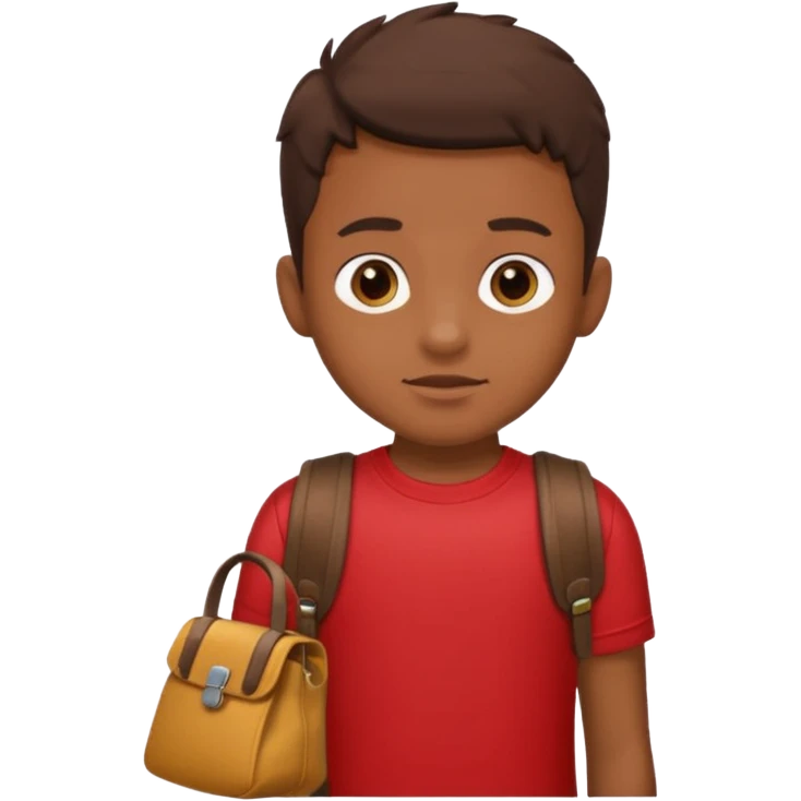 a boy using red t-shirt with bag emoji