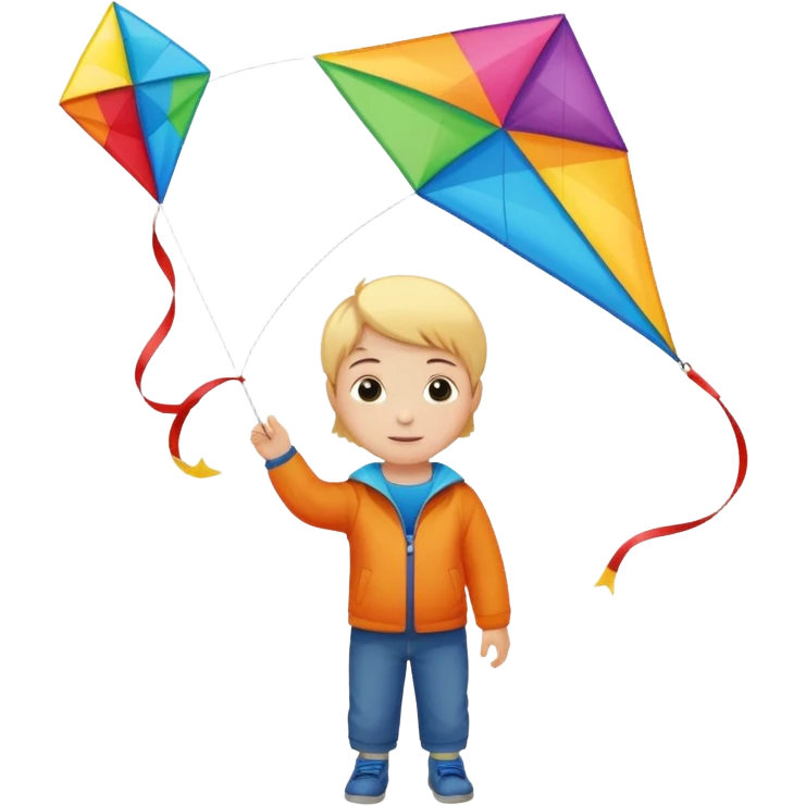 little kid with kite emoji