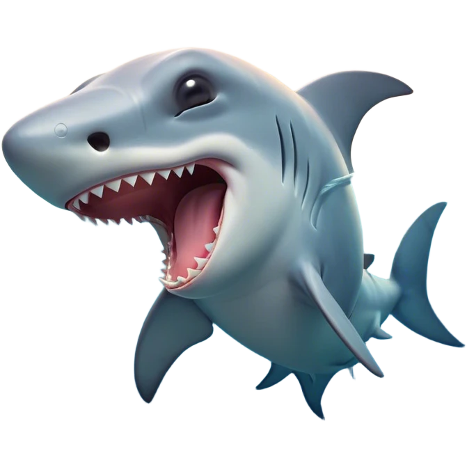 Cinematic Cute Yawning Hammerhead Shark Portrait Emoji, Head tilted slightly with a dramatic, wide-open yawn, showcasing its unique hammer-shaped head with relaxed, drooping fins and sleepy, half-closed eyes, Simplified yet irresistibly adorable features, highly detailed, glowing with a soft, cozy oceanic glow, high shine, relaxed yet expressive, stylized with a hint of whimsical aquatic ease, soft glowing outline, capturing the essence of a drowsy yet affectionate hammerhead that appears ready to stretch and yawn its way out of the screen! emoji