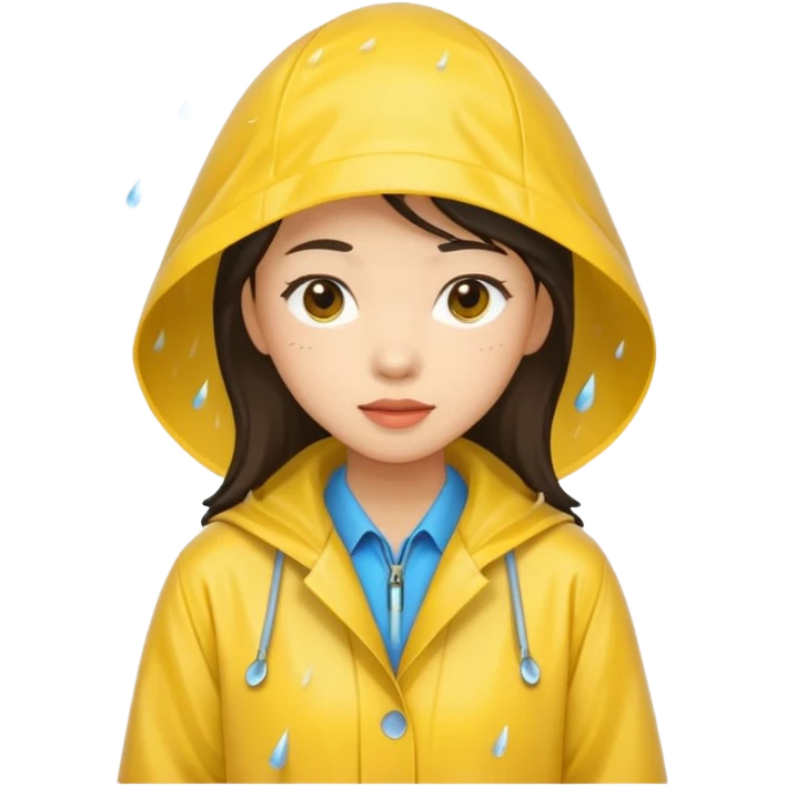 Asian lady caught in the rain emoji