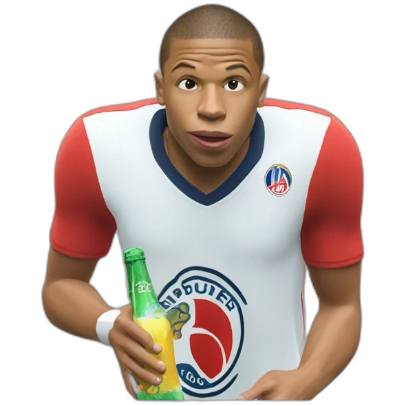 Mbappe qui boit un coca emoji