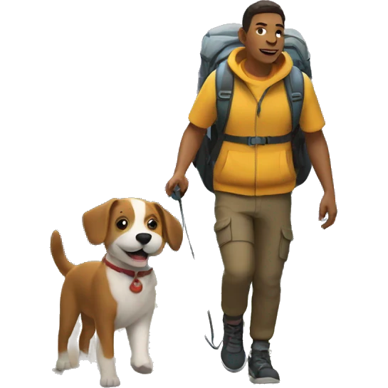 doggy walk in mountain emoji