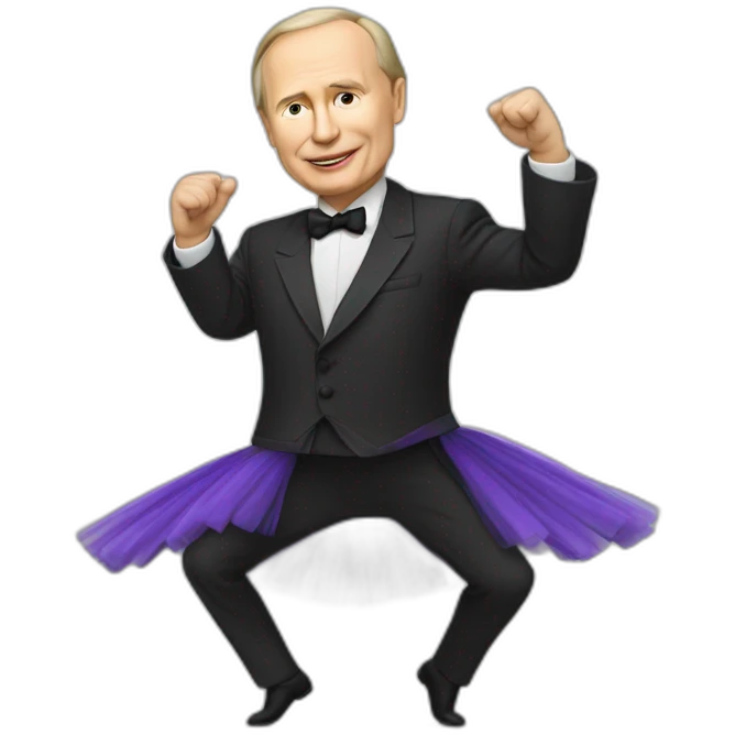 Vladimir poutine qui porte un tutu de danse emoji